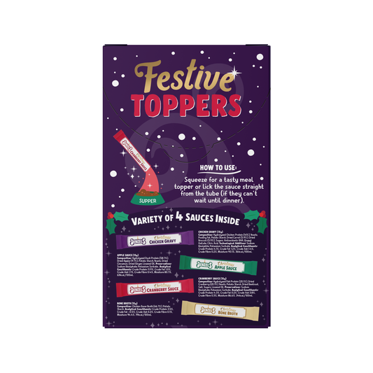 Denzel's Christmas Festive Toppers for Dogs 4 x 15g Pack