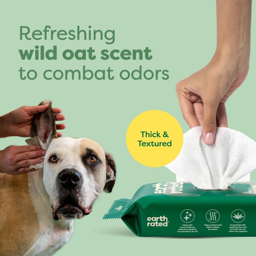 Earth Rated Wild Oat Scent Ear Wipes 60 Wipes