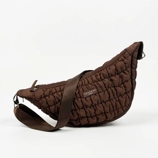 Cocopup London Dog Crossbody Crescent Dog Walking Bag Espresso
