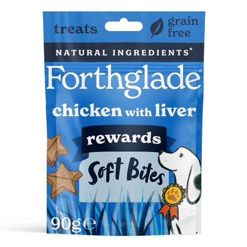 Forthglade Rewards Soft Bites Chicken & Liver Dog Training Treats 90g