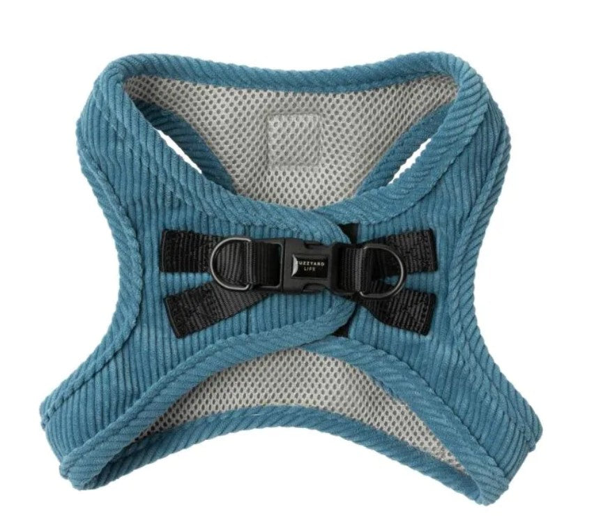 Fuzzyard Life Corduroy Step In Dog Harness French Blue