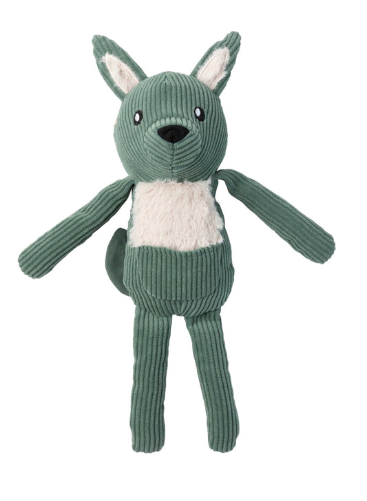 FuzzYard Life Myrtle Green Corduroy Cuddler Kangaroo Dog Toy