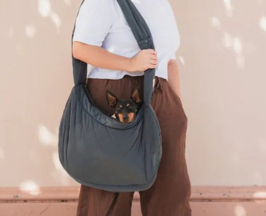 Fuzzyard Life Quilted Sling Carrier for Dogs in Slate Grey
