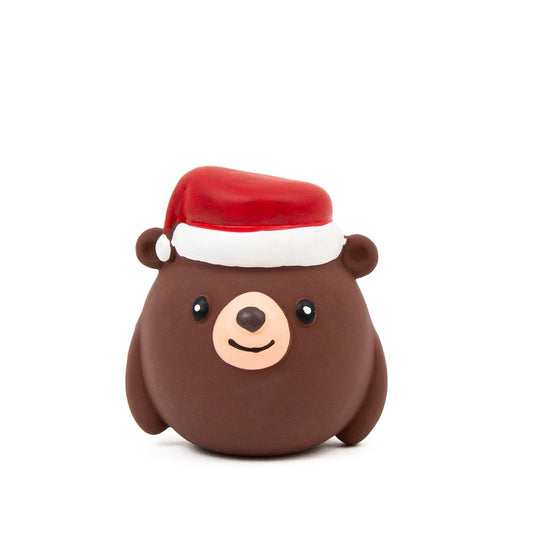 Great&Small Christmas Latex Brown Bear with Santa  Hat 9cm