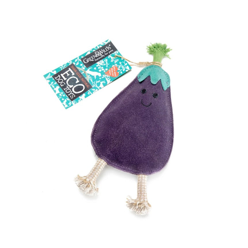 Green and Wild's Austin the Aubergine Eco Dog Toy