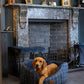 House of Paws Navy Check Tweed Oval Snuggle Bed