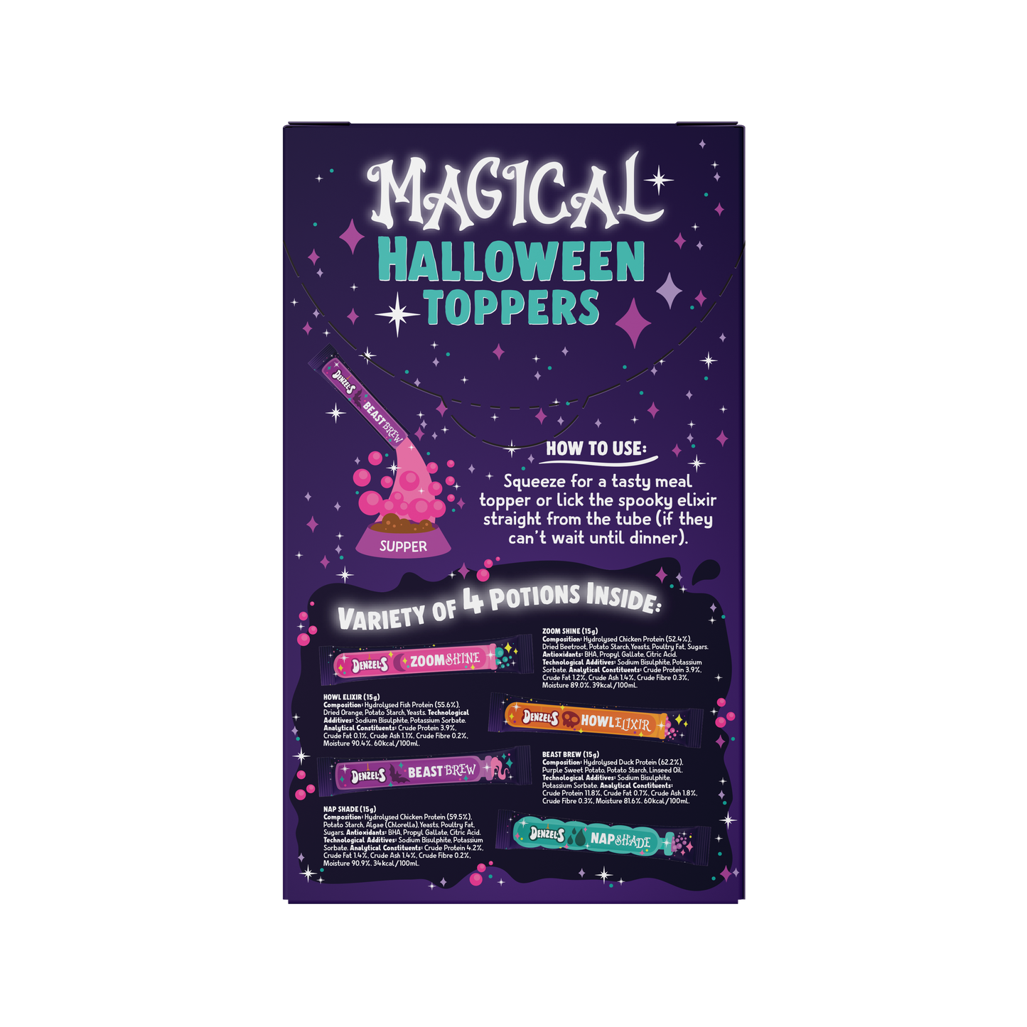 Denzel's Halloween Toppers for Dogs 4 x 15g Pack