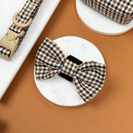 Cocopup London Heritage Check Dog Bow Tie