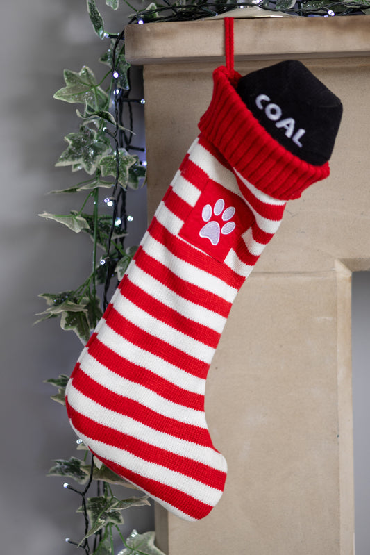 House of Paws Christmas Striped Stocking Decoration for Dogs & Cats