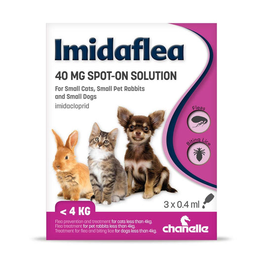 Imidaflea 40mg Spot-on Flea Treatment Small Dogs, Cats and Rabbits (<4kg)