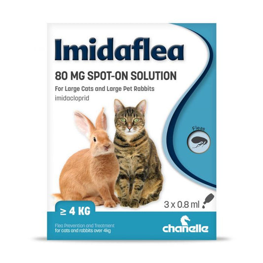 Imidaflea 80mg Spot-on Flea Treatment Imidaflea 80mg Spot-on Large Cats & Large Rabbits (>4kg)