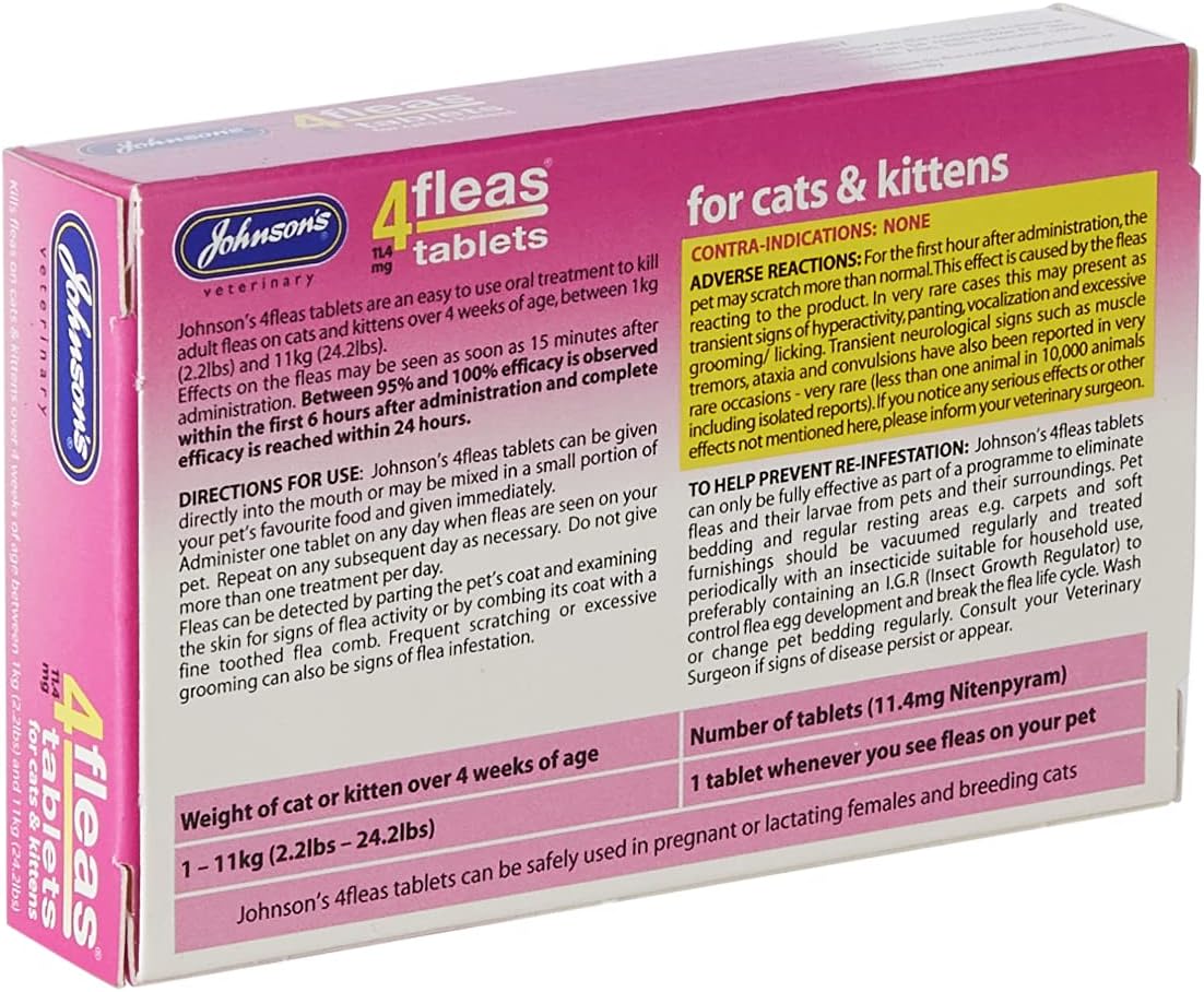 Johnson's 4-Fleas Cat & Kitten Flea Tablets 3 Treatment