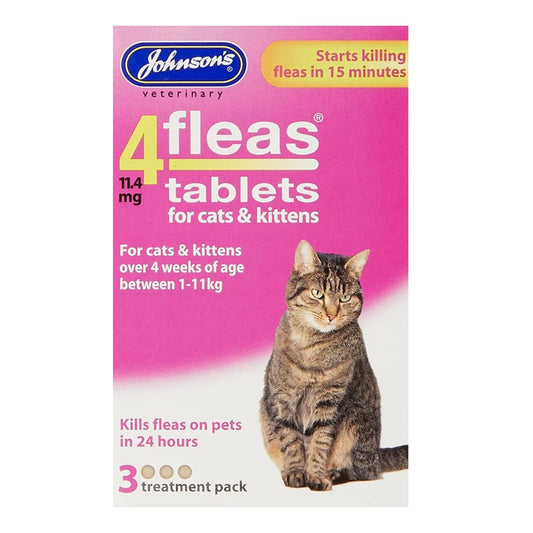 Johnson's 4-Fleas Cat & Kitten Flea Tablets 3 Treatment