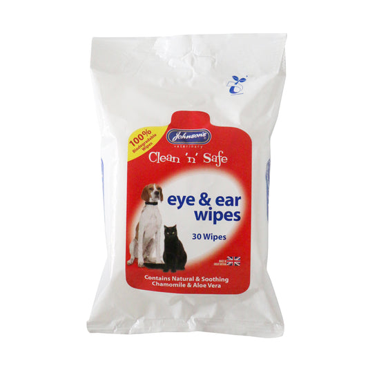 Johnson's Clean 'n' Safe Eye & Ear Wipes 30 Pack