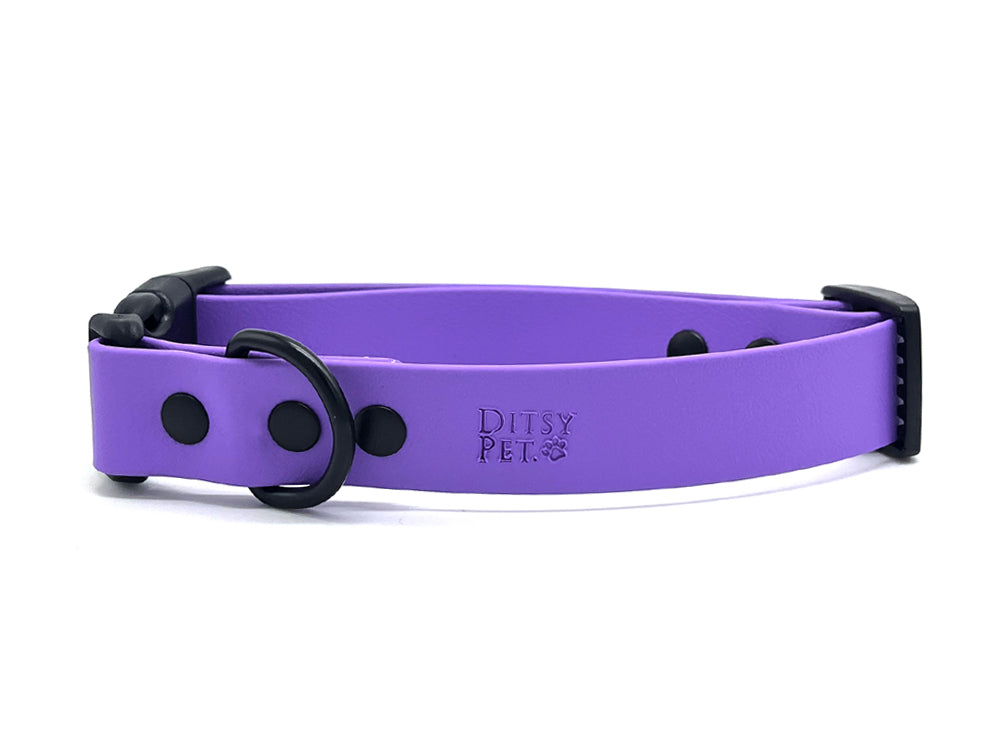 Ditsy Pet Lavender Biothane Quick Release Collar