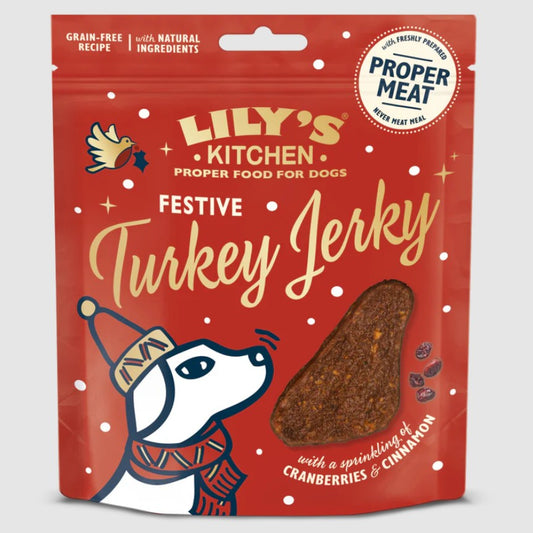 Lilys Kitchen Dog Christmas Festive Turkey Jerky 70g