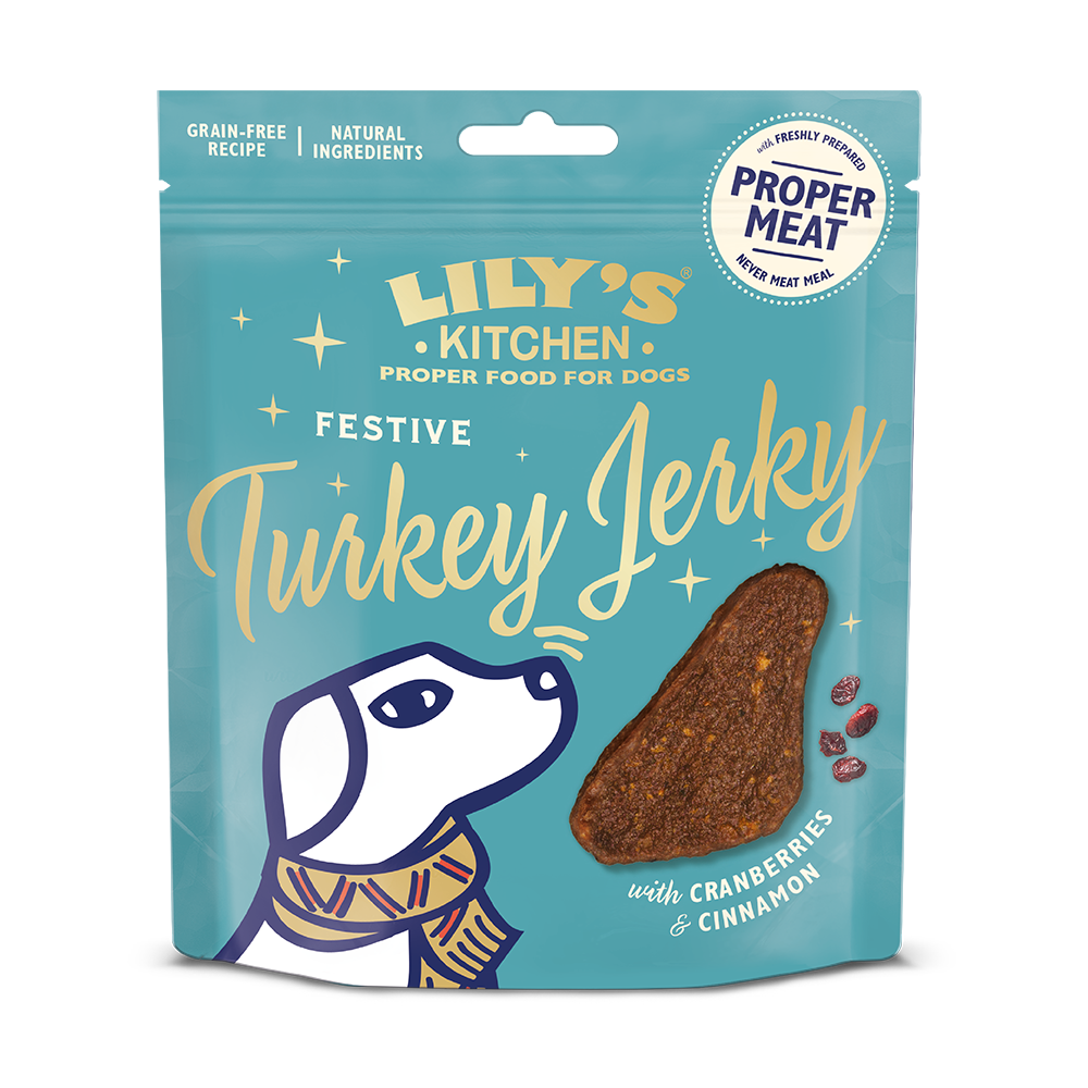 Lilys Kitchen Dog Christmas Festive Turkey Jerky 70g