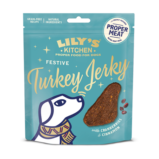 Lilys Kitchen Dog Christmas Festive Turkey Jerky 70g