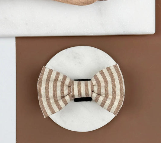 Cocopup London Linen Stripes Dog Bow Tie
