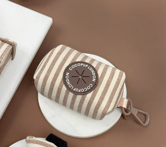 Cocopup London Linen Stripes Poo Bag Holder