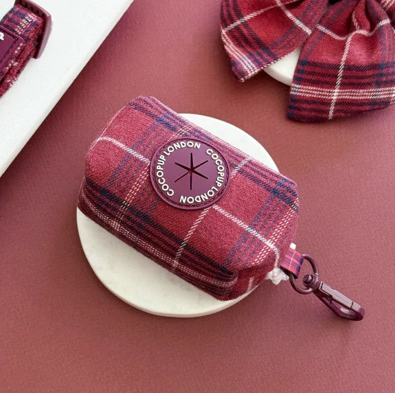 Cocopup London Mulberry Plaid Poop Bag Holder