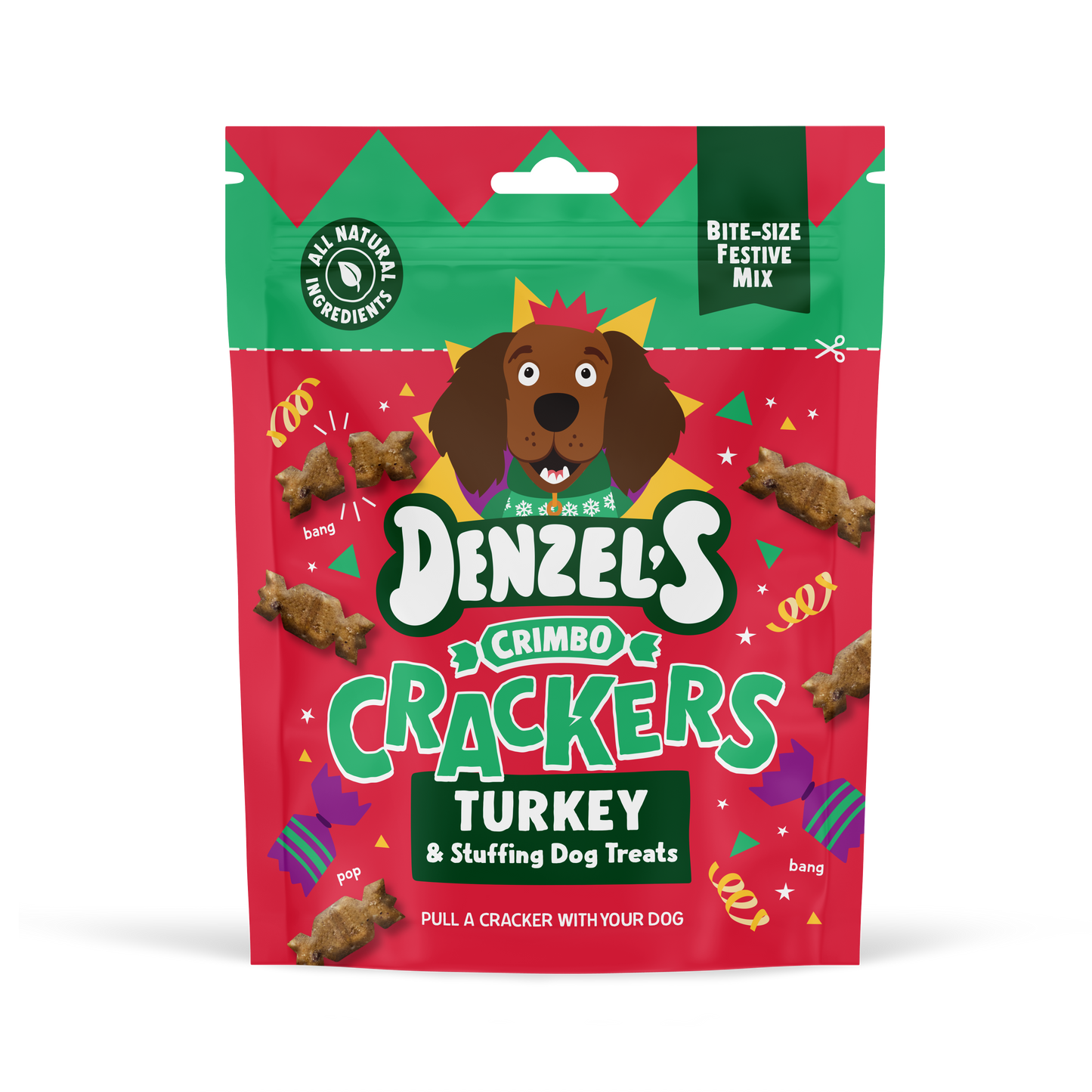 Denzel’s Crimbo Crackers Turkey & Stuffing Dog Treats 90g