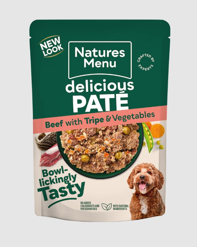 Natures Menu Adult Beef & Tripe with Vegetables Wet Dog Food Pouch 300g
