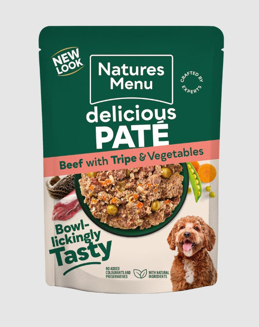 Natures Menu Adult Beef & Tripe with Vegetables Wet Dog Food Pouch 300g