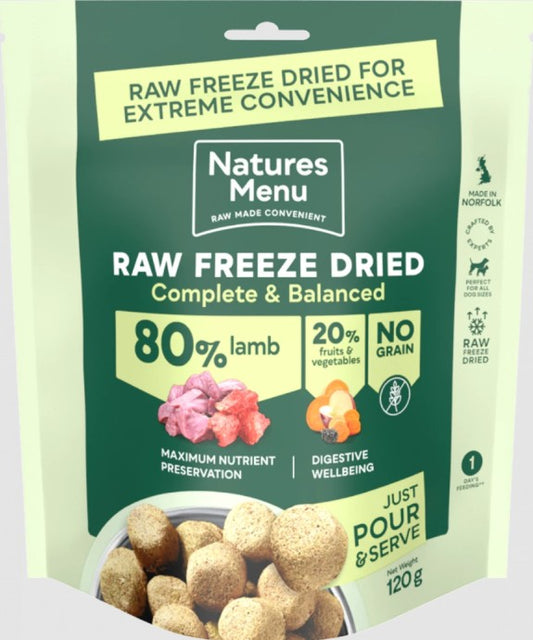 Natures Menu Complete Freeze Dried Dog Food Lamb Nuggets 120g