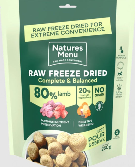 Natures Menu Complete Freeze Dried Dog Food Lamb Nuggets 250g