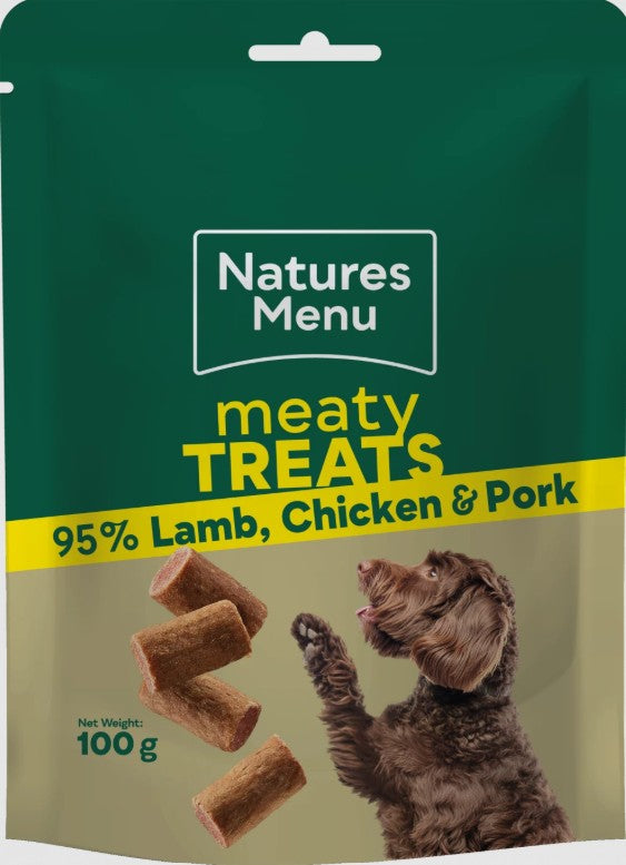 Natures Menu Lamb Meaty Dog Treats 100g