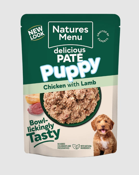 Natures Menu Chicken with Lamb Wet Dog Food Pouch for Puppies 300g