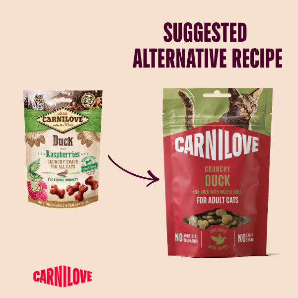 Carnilove Duck with Raspberries Cat Crunchy Snack Treats 50g
