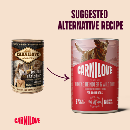 Carnilove Turkey, Reindeer & Wild Boar Wet Dog Food Can 400g