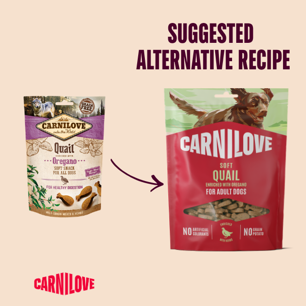 Carnilove Quail with Oregano Dog Soft Snack Treats 200g