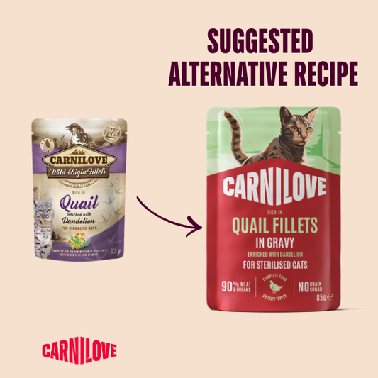 Carnilove Gravy Quail with Dandelion Cat Wet Pouch 85g