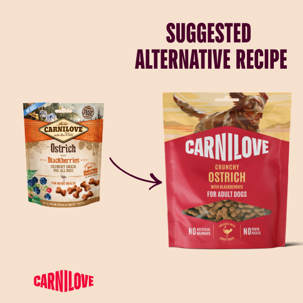 Carnilove Ostrich with Blackberries Crunchy Snack Dog Treats 200g