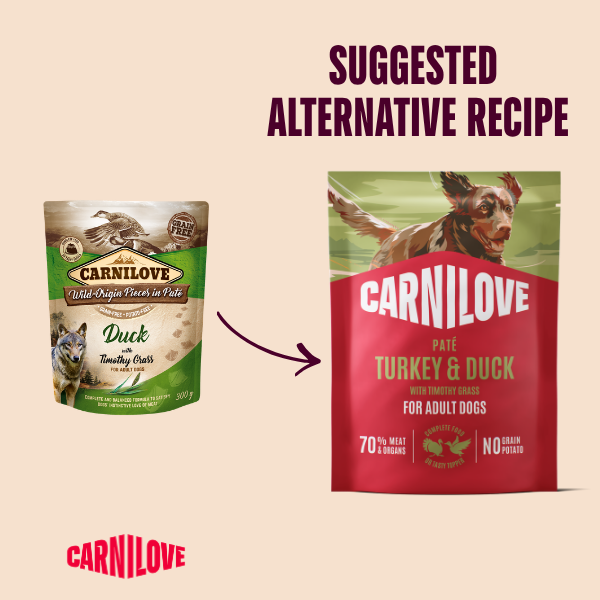 Carnilove Turkey & Duck with Timothy Grass Pate Dog Pouch 300g