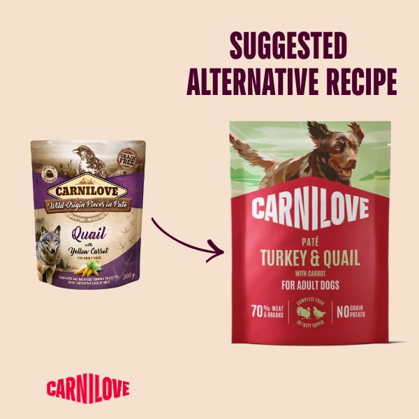 Carnilove Turkey & Quail with Carrot Pate Dog Pouch 300g