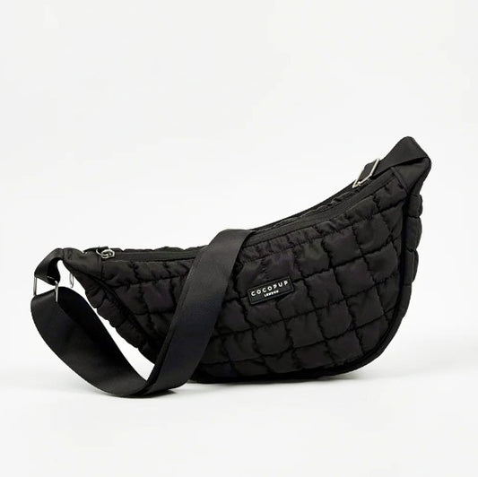 Cocopup London Dog Crossbody Crescent Dog Walking Bag Oynx