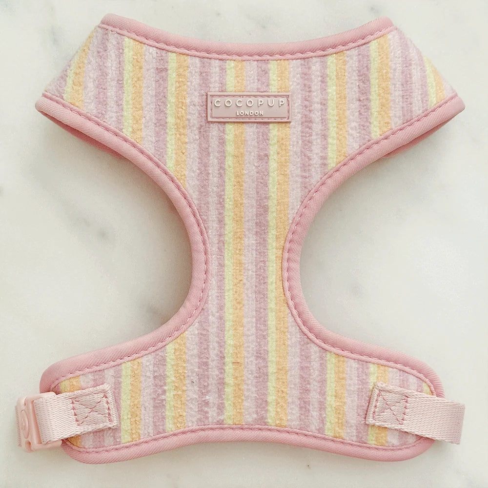 Cocopup London Pastel Stripes Adjustable Neck Dog Harness