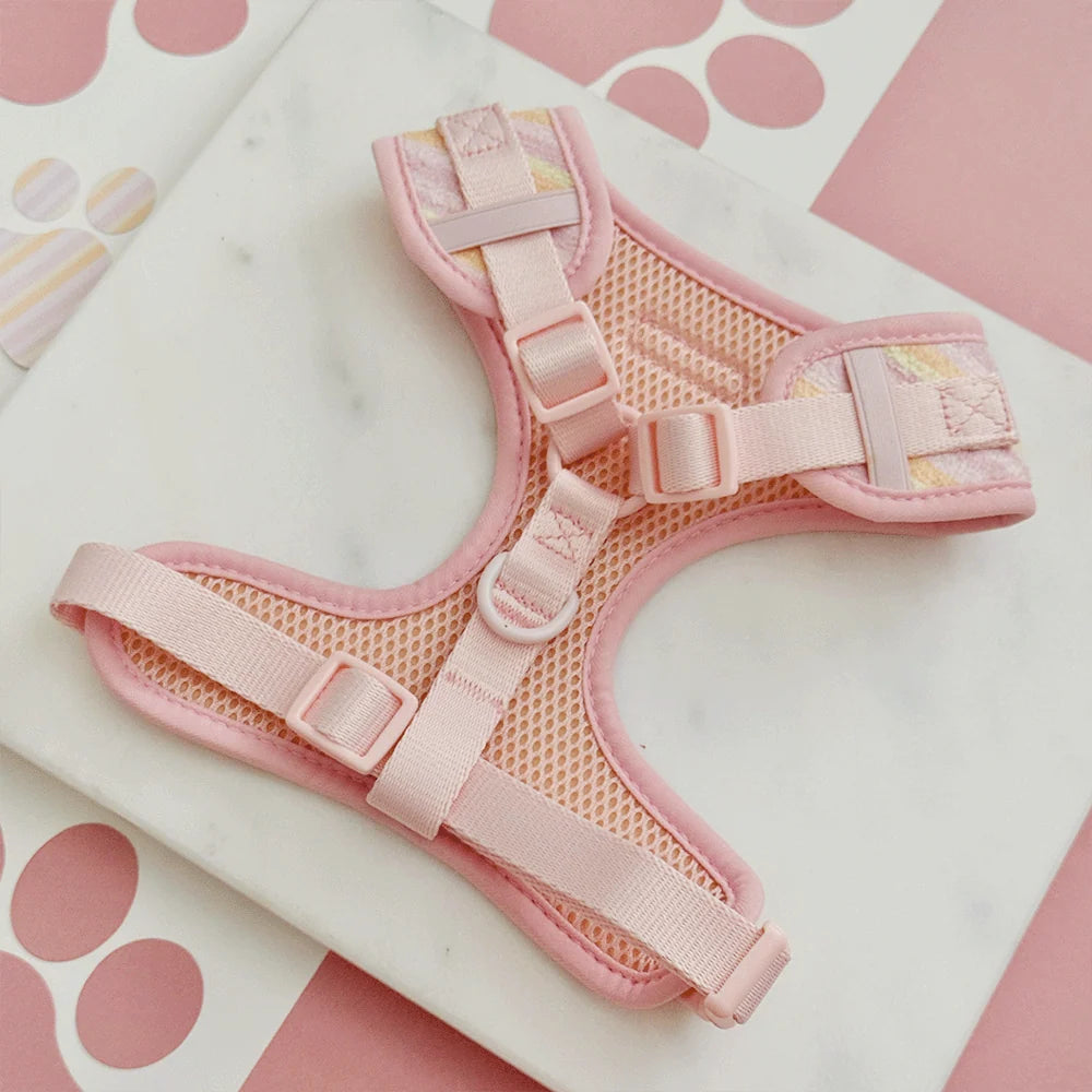 Cocopup London Pastel Stripes Adjustable Neck Dog Harness