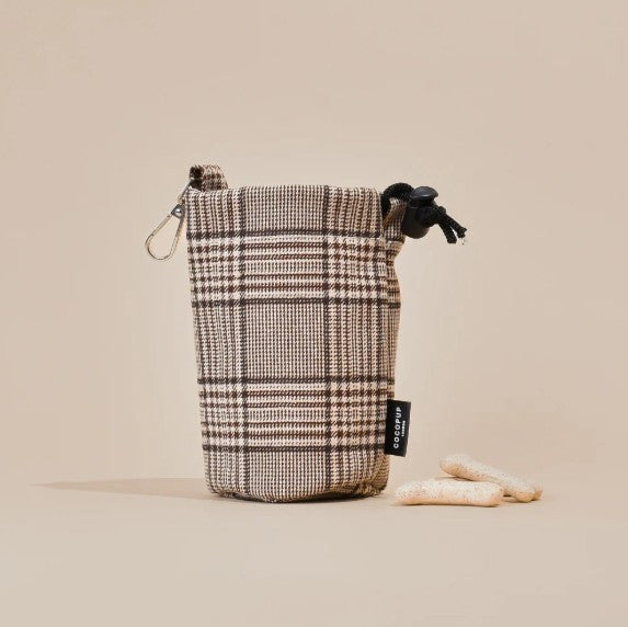Cocopup London Drawstring Dog Treat Pouch Pup Plaid