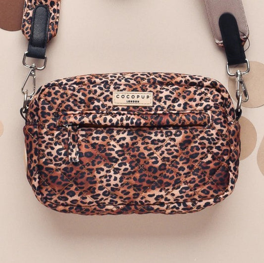 Cocopup London Dog Walking Bag Quilted Leopard Pup
