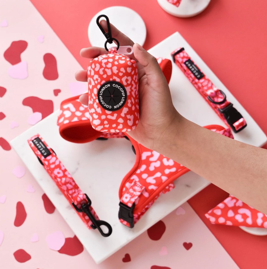 Cocopup London Red & Pink Leopard Poop Bag Holder