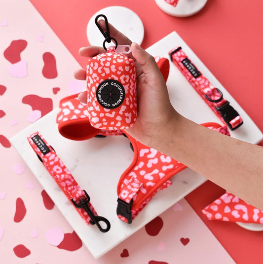 Cocopup London Red & Pink Leopard Poop Bag Holder