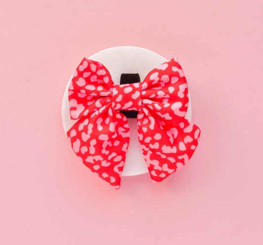 Cocopup London Red & Pink Leopard Sailor Dog Bow Tie