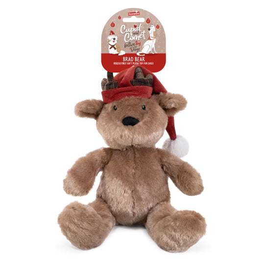 Rosewood Christmas Brad Bear Plush Teddy Dog Toy