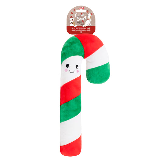 Rosewood Christmas Carrie Candy Cane Plush Dog Toy with Rope Core