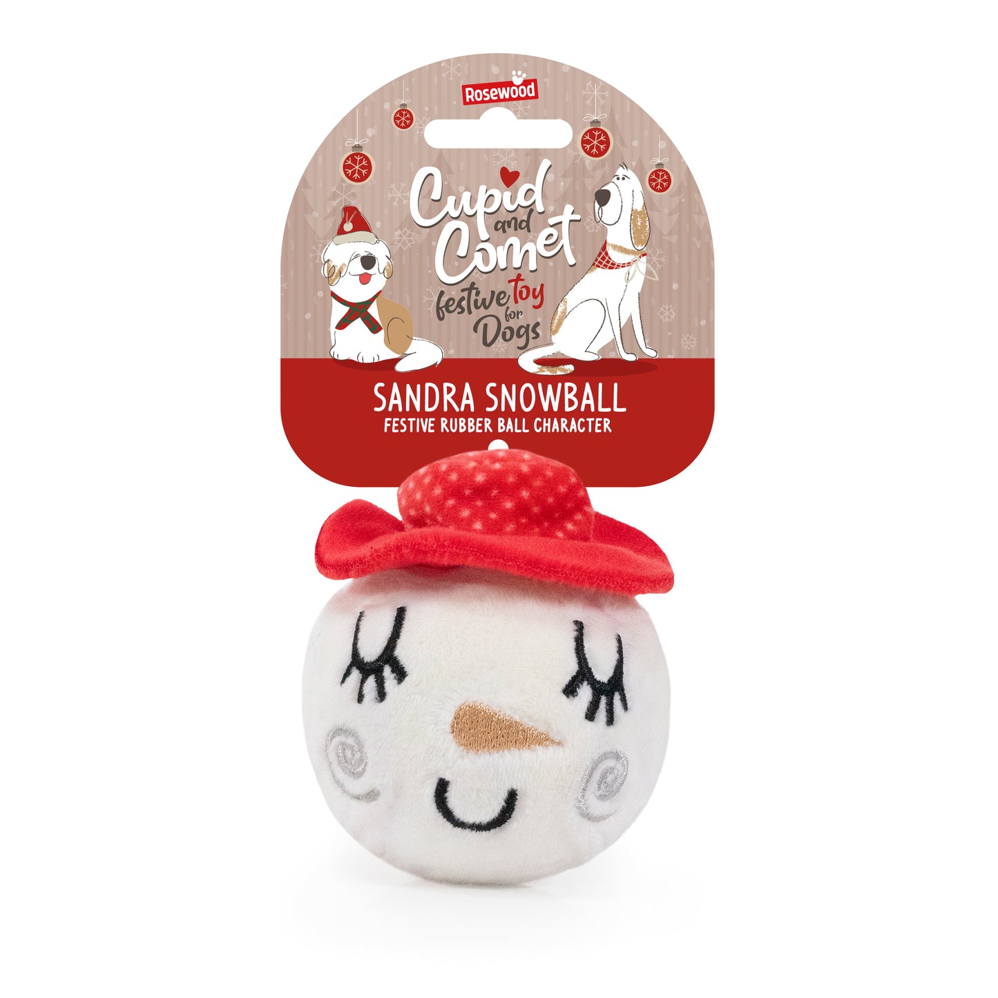 Rosewood Christmas Sandra Snowball Plush Rubber Ball